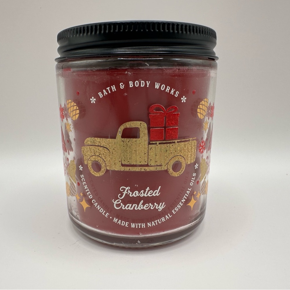 Bath & Body Works Frosted Cranberry Scented Candle - Red